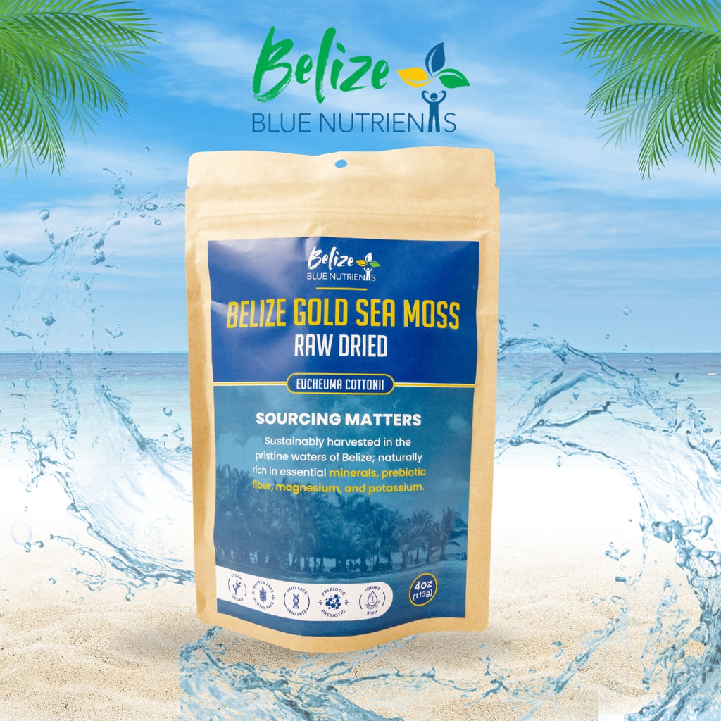 Belize Blue Nutrients Sea Moss - Eucheuma Cottonii - 4oz