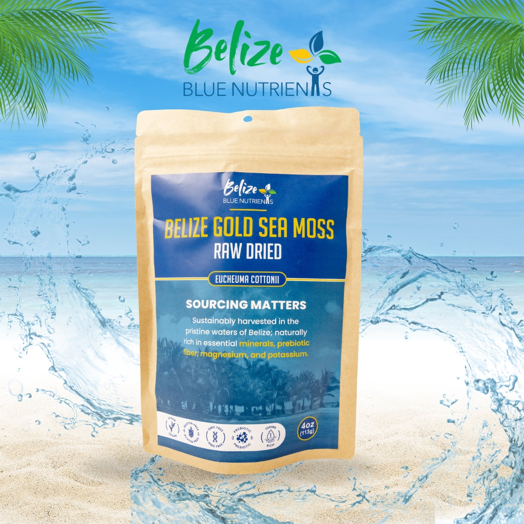 Belize Blue Nutrients Sea Moss - Eucheuma Cottonii - 4oz