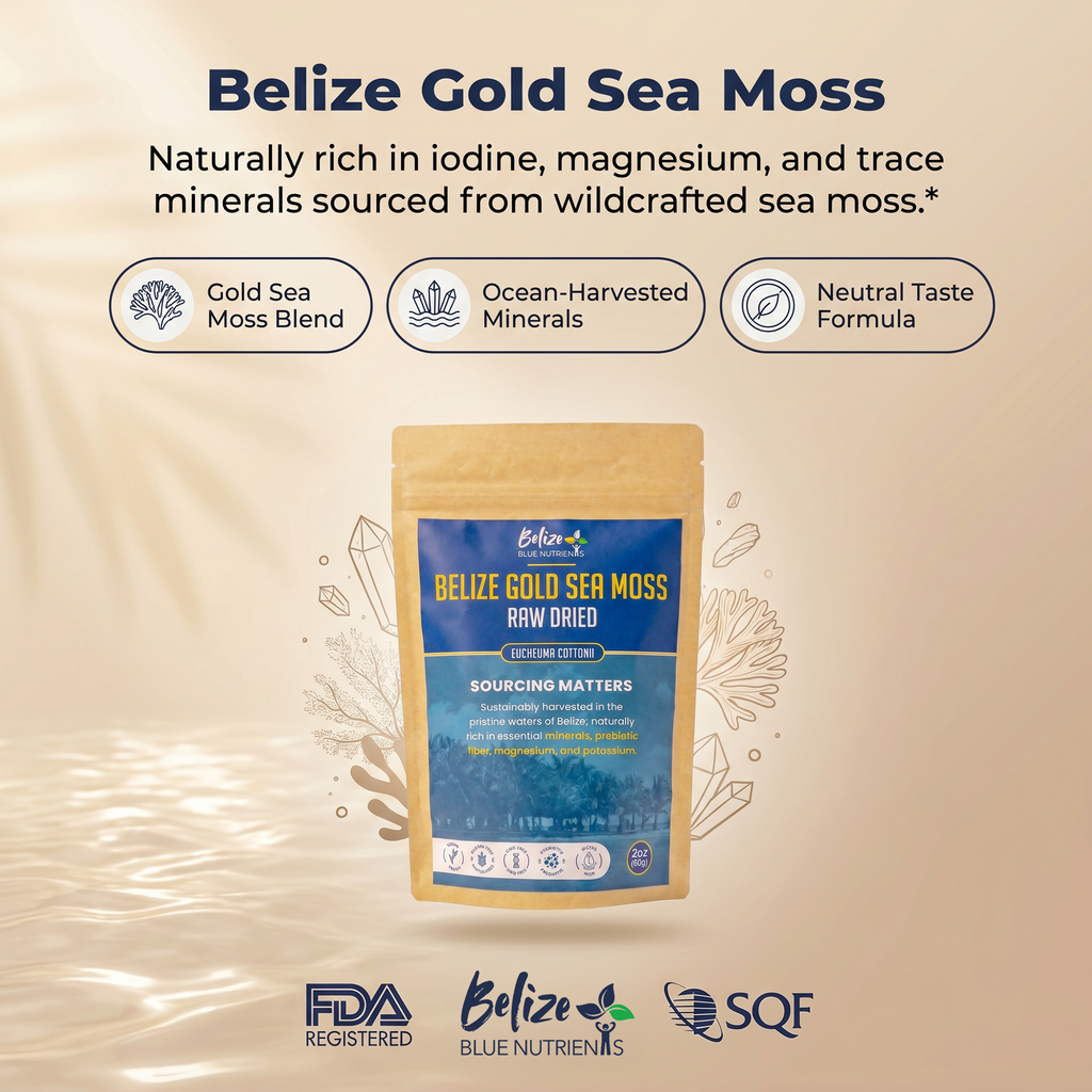 Belize Blue Nutrients Sea Moss - Eucheuma Cottonii - 4oz