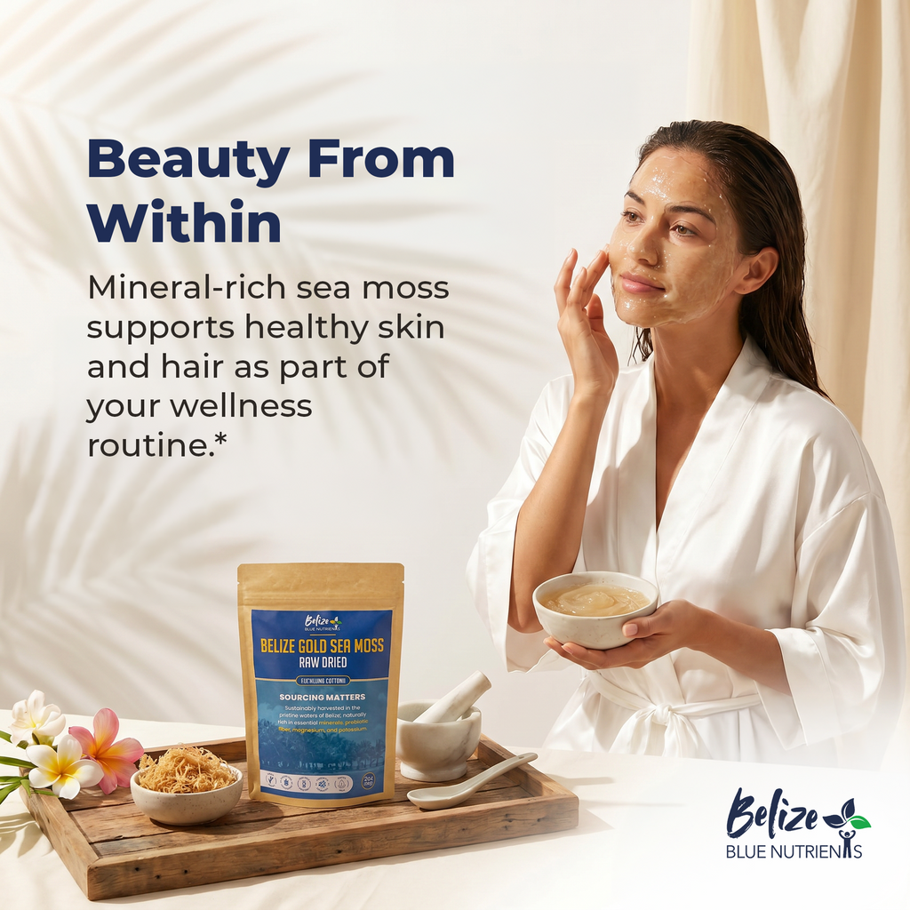 Belize Blue Nutrients Sea Moss - Eucheuma Cottonii - 4oz