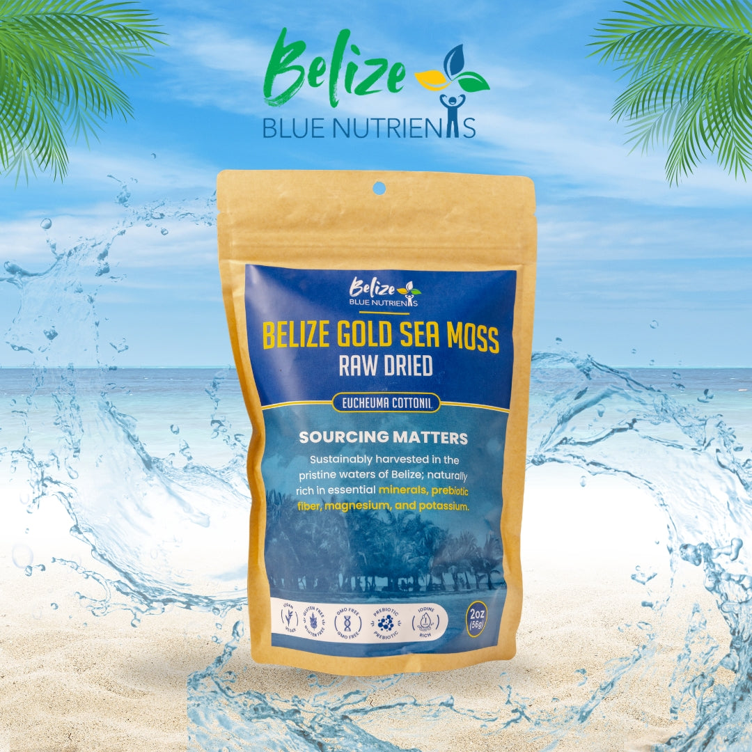 Belize Blue Nutrients Sea Moss - Eucheuma Cottonii - 2oz