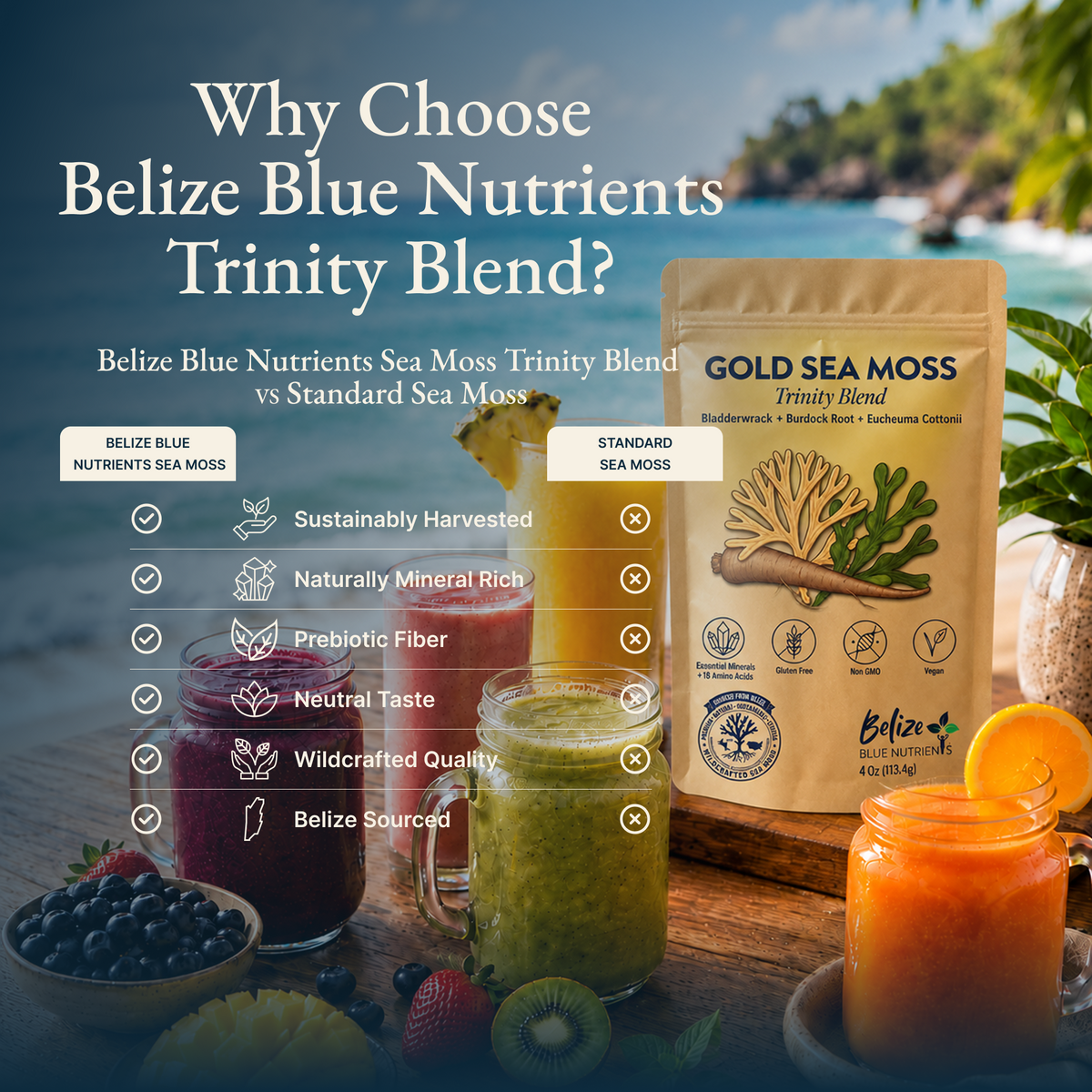 Belize Gold Sea Moss Trinity Blend